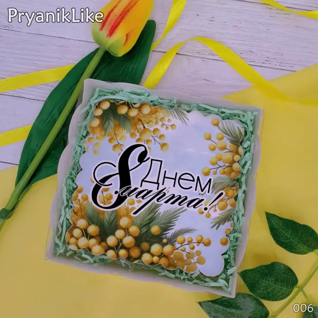 Пряник квадратный (цветы) (10-10 см.)